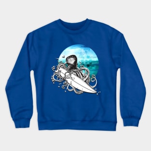 Surfing Octopus Crewneck Sweatshirt